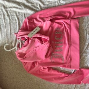 Juicy Couture Vibrant Pink Rhinestone Hoodie